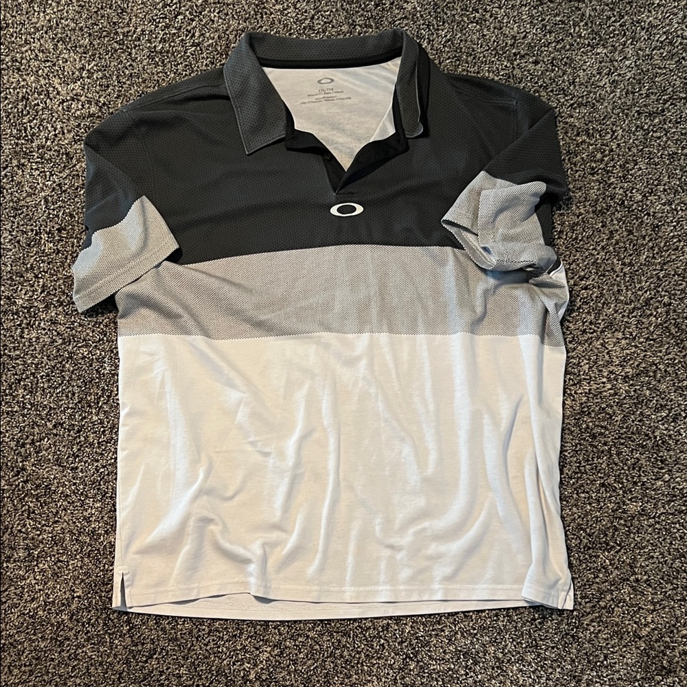 Men's Oakley Black and Gray golf Polo Shirt
